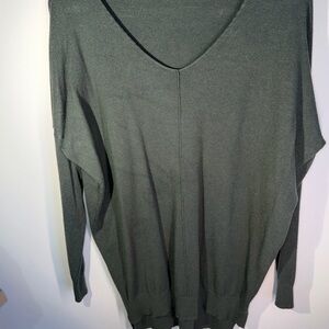 Kali Green V-Neck Sweater — Soft & Versatile Knit